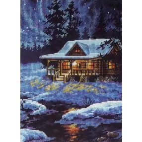 D65007 Moonlit Cabin 13x18 cm