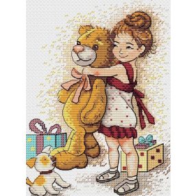 SM632 Kislány macival 21x15 cm