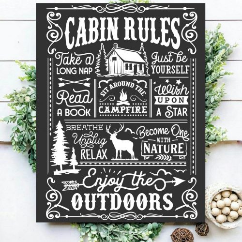 2321 Cabin Rules - fekete 