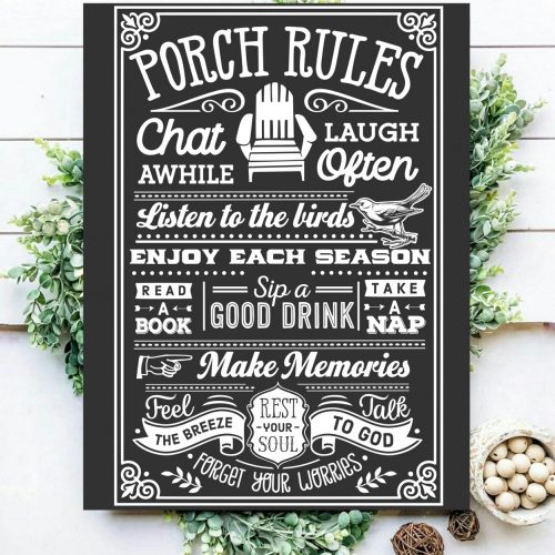 2335 Porch Rules - fekete 