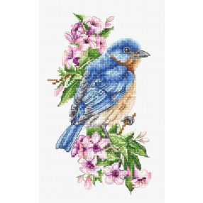 B1198 Kék madár az ágon 10x17 cm