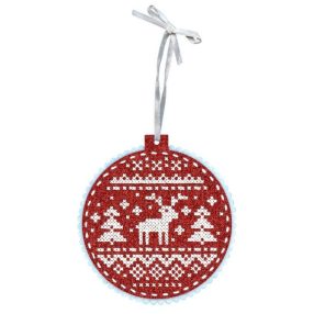   ST972 Karácsonyi gömb - szarvas - karácsonyfadísz 10x11 cm