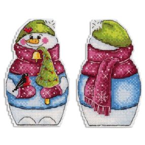 SR843 Hóember karácsonyfával 12,5x7,5 cm