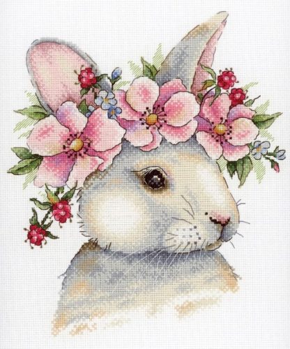 SNV785 Rabbit in flowers 24x20 cm
