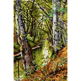 3433 Peder M. Monsted-Folyó az erdőben 40x60 cm