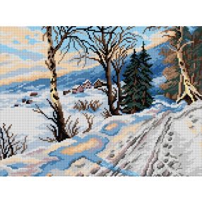 3431 Peder M. Monsted - Téli tájkép 30x40 cm