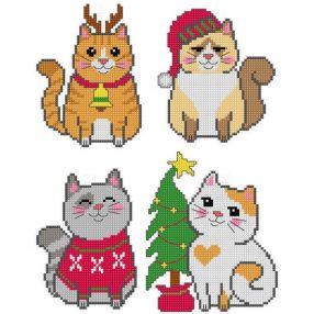 SA7689 Christmas Cats 9x11 cm