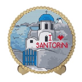 KF022-32-4 I Love Santorini 11x11 cm