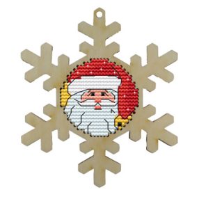 KF022-10-1 Snowflake. Santa 8,5x10 cm