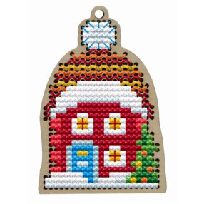 KF022-92 Red Christmas house 5x7 cm