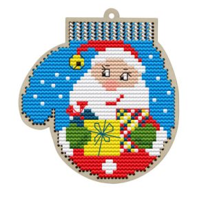 KF022-60-2 Mitten Santa 9x10 cm