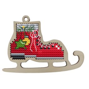 KF022-7-2 Red Christmas skate 8,5x6 cm