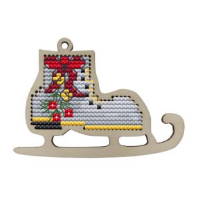 KF022-7-5 Grey Christmas skate 8,5x6 cm