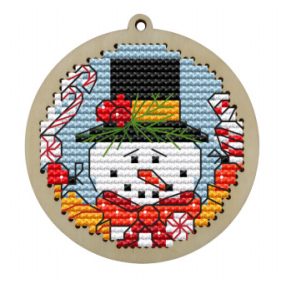 KF022-8-1 Christmas ball. Snowman 7 cm