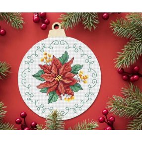 Z10398 Christmas ball with poinsettia 15 cm