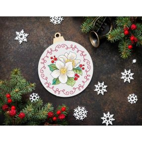 Z10397 Christmas ball with flowers 15 cm
