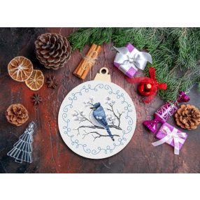 Z10390 Christmas ball with a bird 15 cm