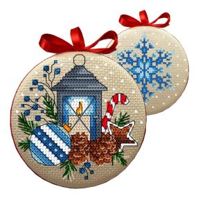 ZU10386 Christmas ball-disc with a lantern 10 cm