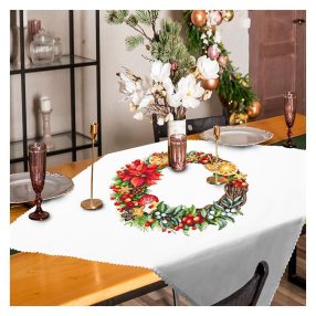 ZU10511 Tablecloth with a Christmas wreath 90x90 cm