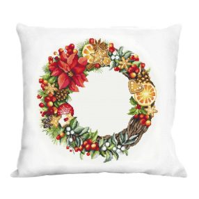 ZU10511-01 Cushion with a Christmas wreath 40x40 cm