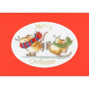 XMAS63 Margaret Sherry - Mice On Ice 13x9 cm