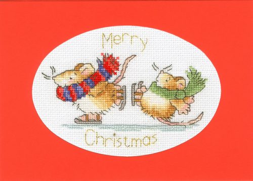 XMAS63 Margaret Sherry - Mice On Ice 13x9 cm