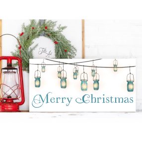 2433 Merry Christmas - türkiz lampionok