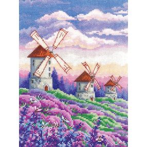SANP-63 Landscape with windmills 19x34 cm