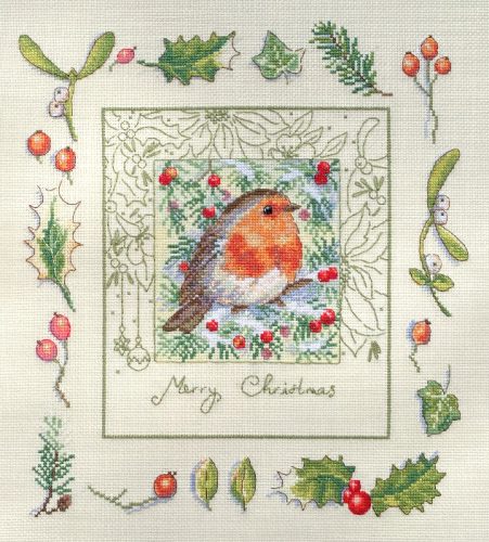 SK224 The Christmas Robin 26x27,5 cm