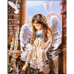 AM4027 Angel with a rabbit 40x50 cm