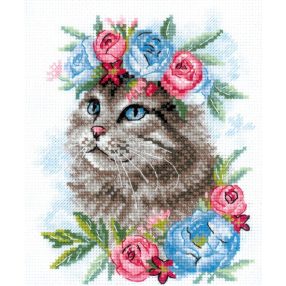 2088 Cat in Flowers 15x18 cm