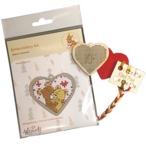 KF022-23-1 Heart. Bears 5,5x5 cm