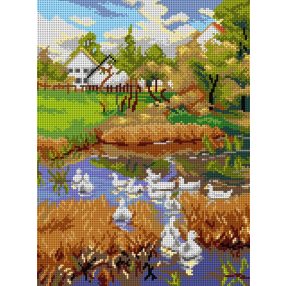 3412 Franz Grässel - Egy nyári nap falun 30x40