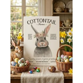 2455 Cottontail farms - szurke nyuszi 40x30 cm