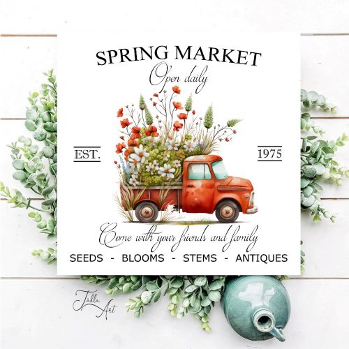 2471 Spring market - piros autó 