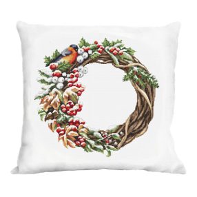ZU10519-01 Cushion with a winter wreath 40x40 cm