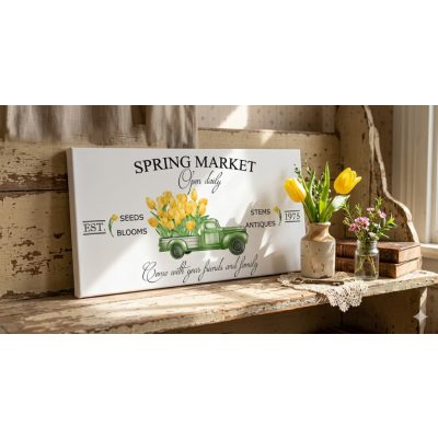 2463 Spring market - sárga tulipánok 40x20 cm (fa)