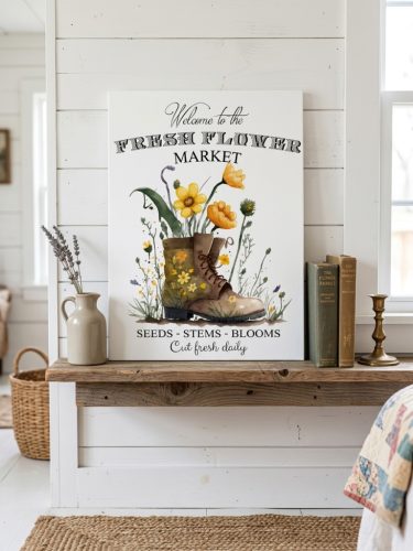 2477 Flower market - bakancs 40x30 cm (fa)