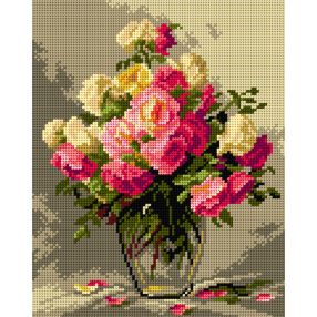   3549 Adrienne Henczne Deak - Rózsák üvegvázában 24x30 cm