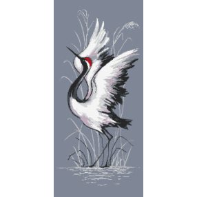 ZS10532 Crane in courtship 30x66 cm