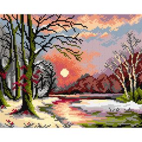 3563 Adolf Kaufmann - Téli táj 24x30 cm