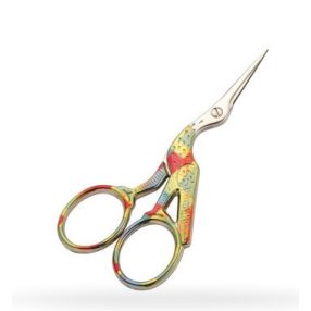 F71250312ua Stork embroidery scissors coloured handles 9 cm