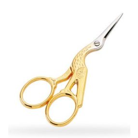 F71250312d Stork scissors gold 9 cm
