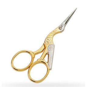 F11250412d Stork scissors gold handles 11,5 cm