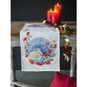 PN-0196730 Snow hare and goldfinch 32x84 cm