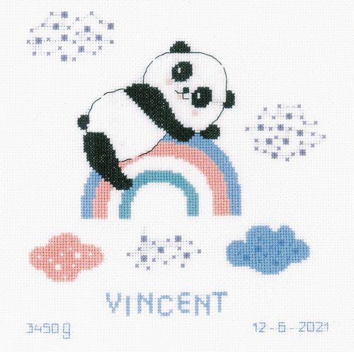 PN-0191636 Panda a szivárványon 23x24 cm