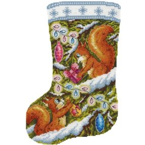 SNV806 Meglepetés a mókusnak - zokni 24x16 cm