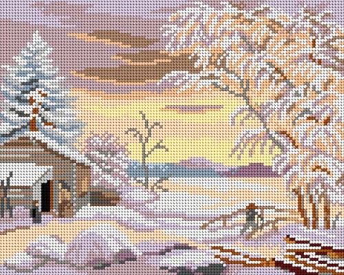 3597 Ferdinand von Wright - Téli napfelkelte 24x30 cm