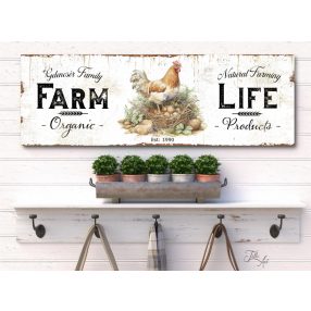 2759 Farm life, csirke - családnévvel 