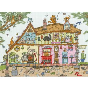 XCT42 Amanda Loverseed - Cat Cottage 36x27 cm